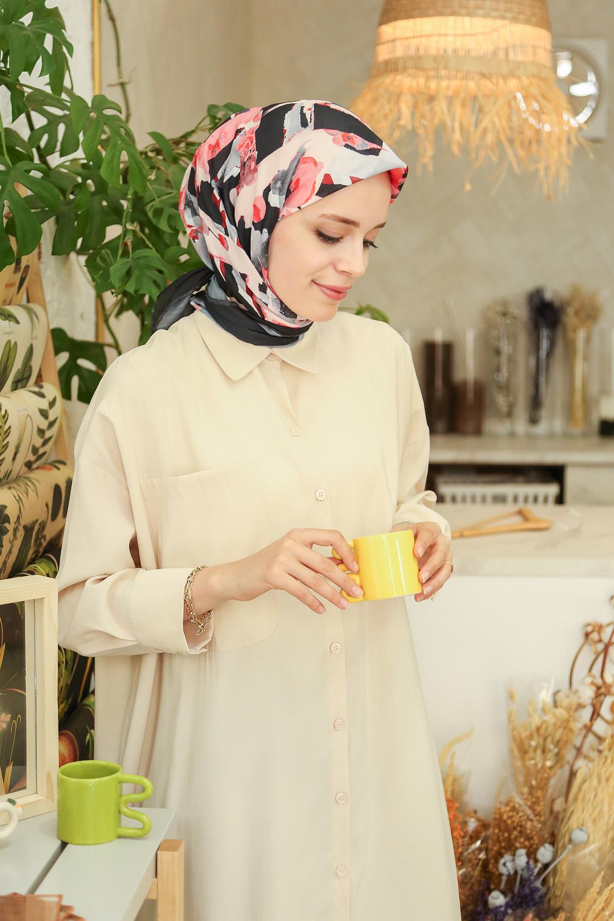 MİRAY SOFT EŞARP-SİYAH-BORDO
