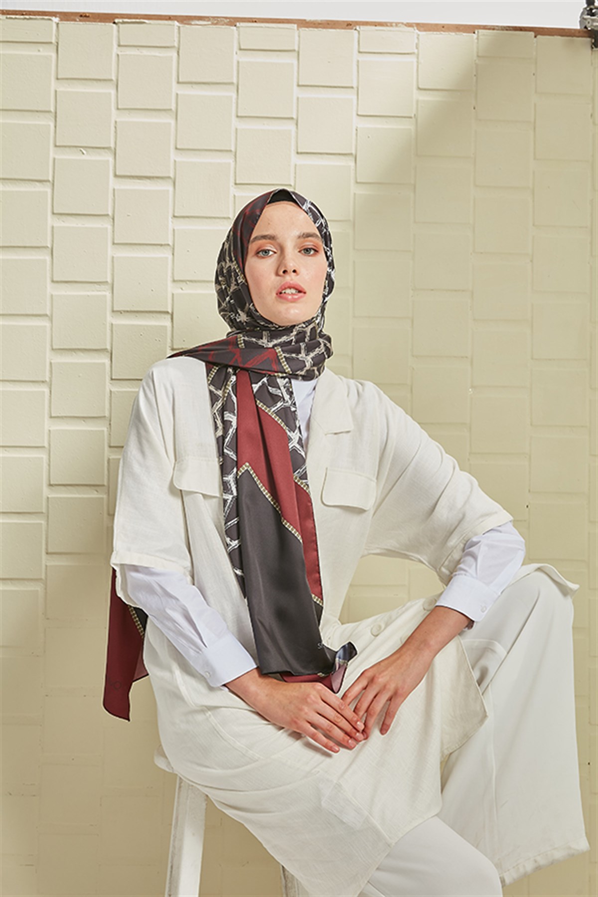 SHANTUQ TWİLL ŞAL PARÇALI DESEN-BRD-SYH