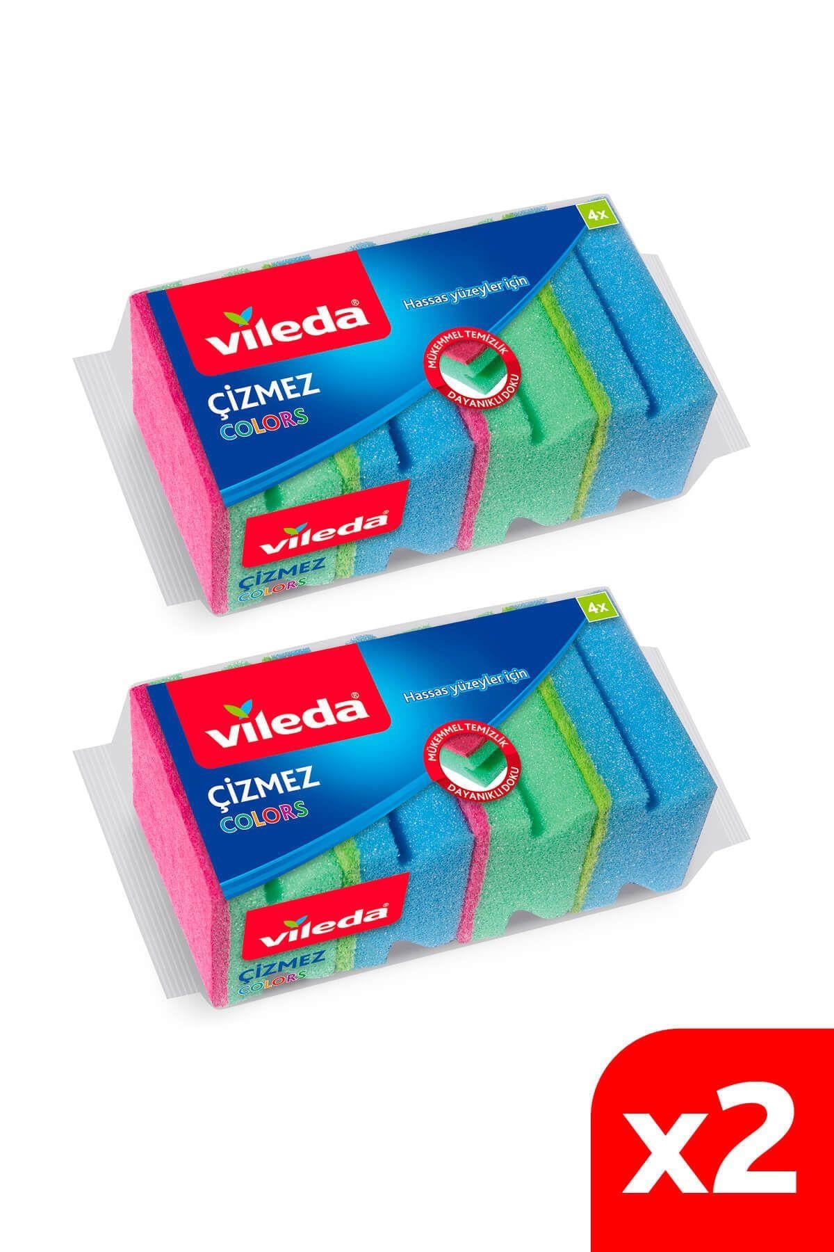 2 Paket 4 Lü Colors Çizmez Bulaşık Süngeri
