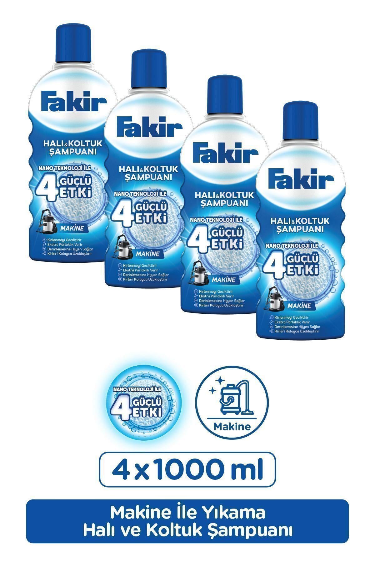 Makine Klasik Nano Halı Ve Koltuk Şampuanı 1000 ml X 4 Adet