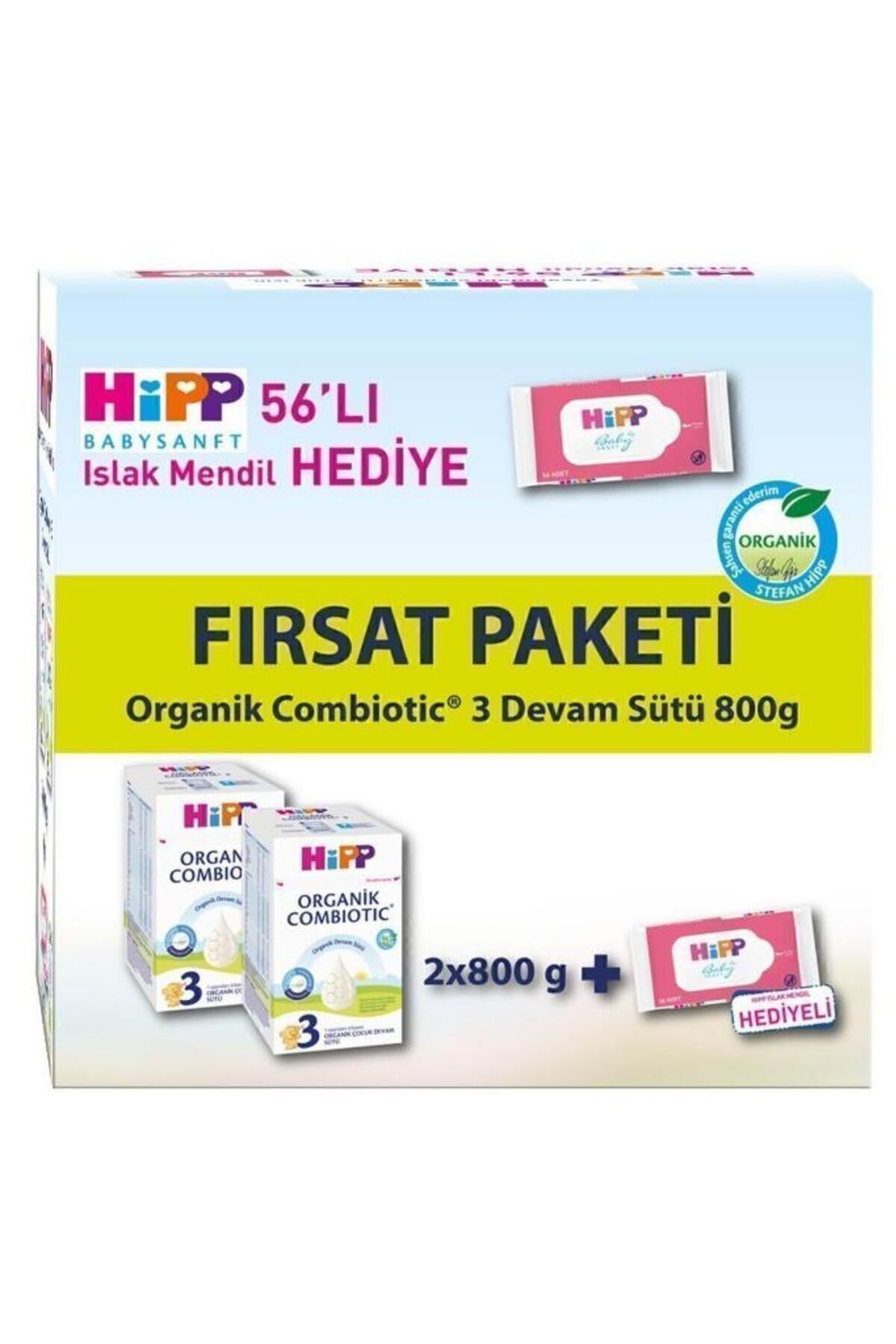 3 Organik Devam Sütü Combiotic 800grx2 Adet (ISLAK MENDİL HEDİYE)