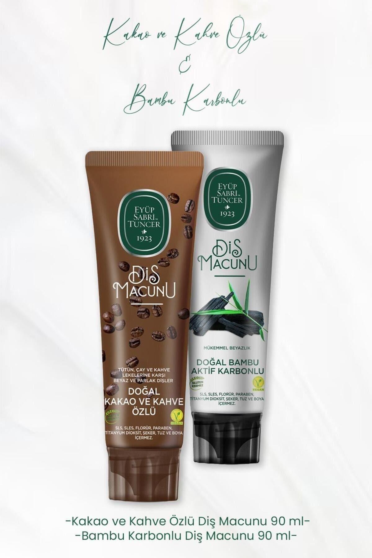 Diş Macunu Kakao ve Kahve Özlü 90 ml ve Bambu Karbonlu 90 ml