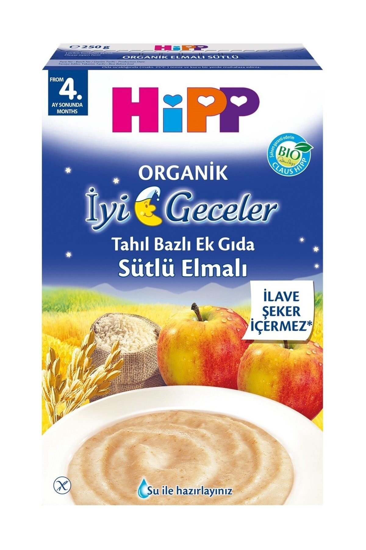 Hipp Kaşık 250 GR Organik İyi Gece Sütlü Elmalı