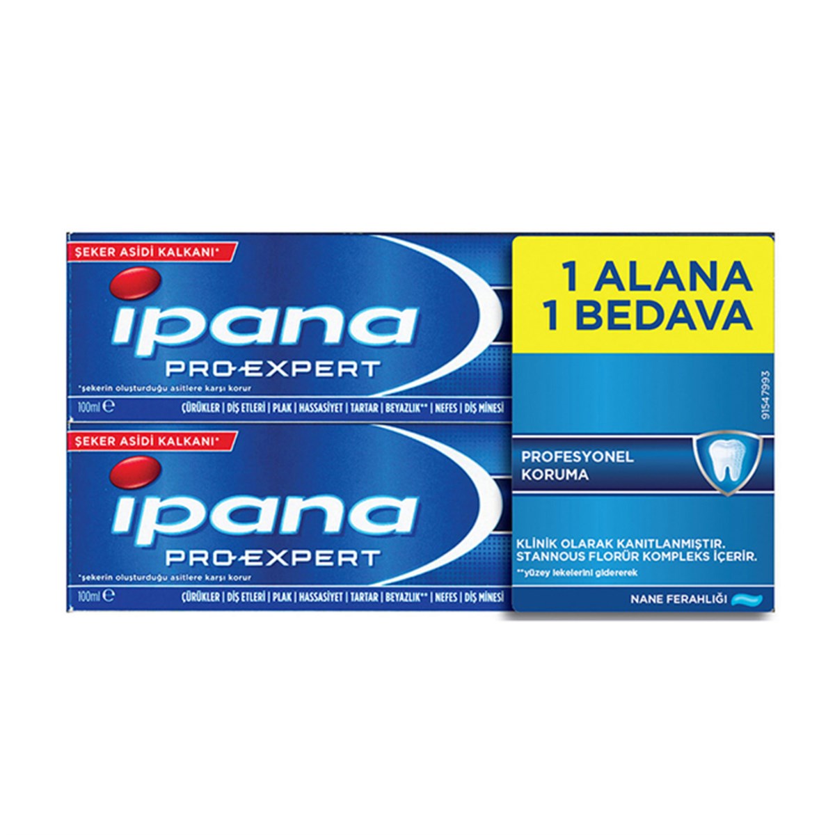 İpana Pro-Expert Diş Macunu Hassas Beyazlık Nane Alana 1 Bedava Paketi 100  ml+100 ml