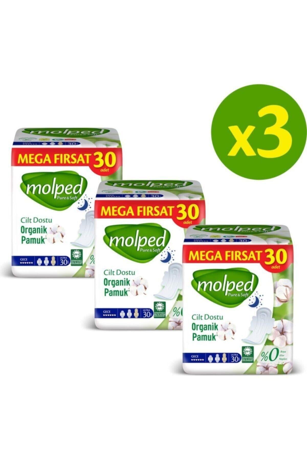 Pure Soft Hijyenik Ped Gece Süper Mega Paket 30 Lu X 3 Adett