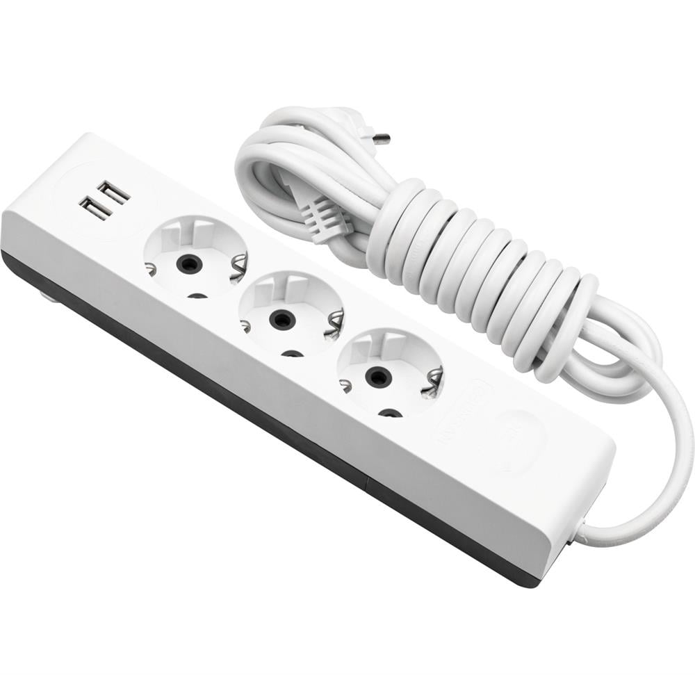 ARS 3 Mt 3 Lü Grup Piriz USB Topraklı Beyaz 348329Anahtar PrizlerARS 348329-26090