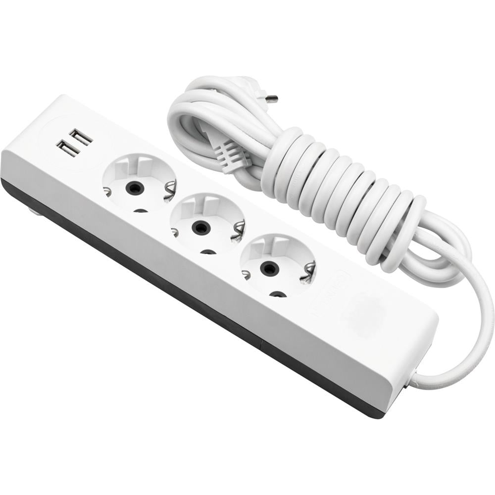 ARS 5 Mt 3 Lü Grup Piriz USB Topraklı Beyaz 348330Anahtar PrizlerARS 348330-26091