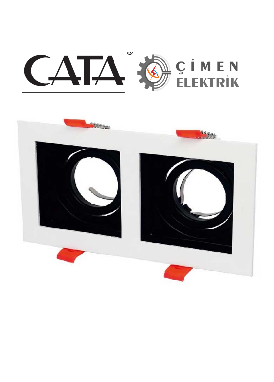 CATA CT 5227 İkili Beyaz (Siyah) Spot KasasıCata CT 5227 Pars Kare Spot İkili Beyaz+Siyah Fiyatları - Çimen ElektrikDekoratif Cam SpotlarCATACT-5227-20802