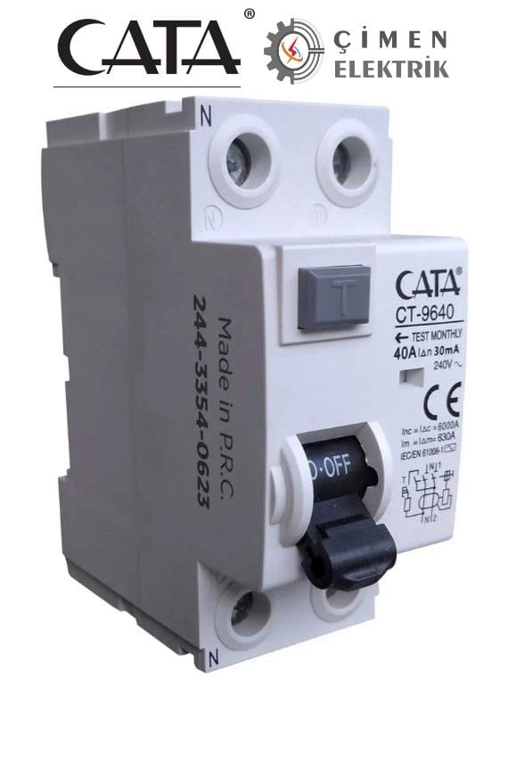 CATA CT 9640 2X40 30ma 6kA Monofaze Kaçak Akım Rölesi Kaçak Akım RöleleriCATACT-9640-26844