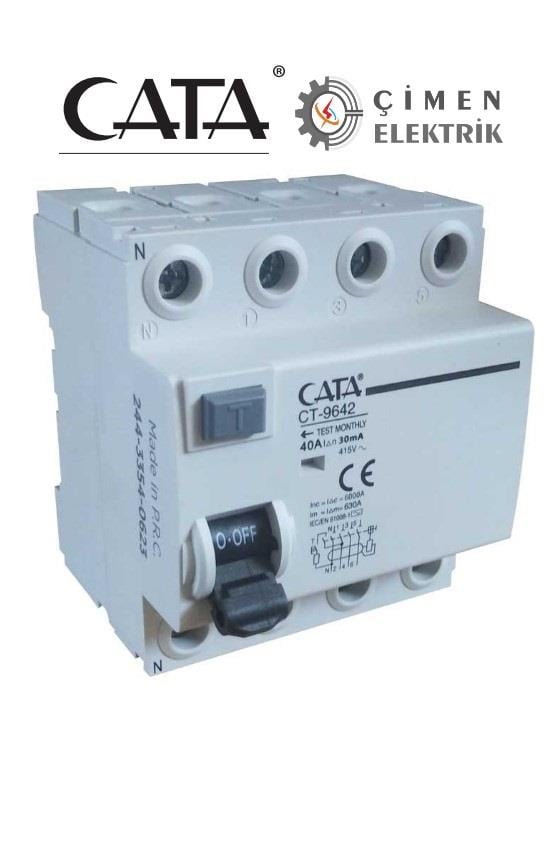 CATA CT 9642 4X40A 30MA 6kA Trifaze Kaçak Akım RölesiCATA CT 9642 4X40A 30MA 6kA Trifaze Kaçak Akım RölesiKaçak Akım RöleleriCATACT-9642-26837