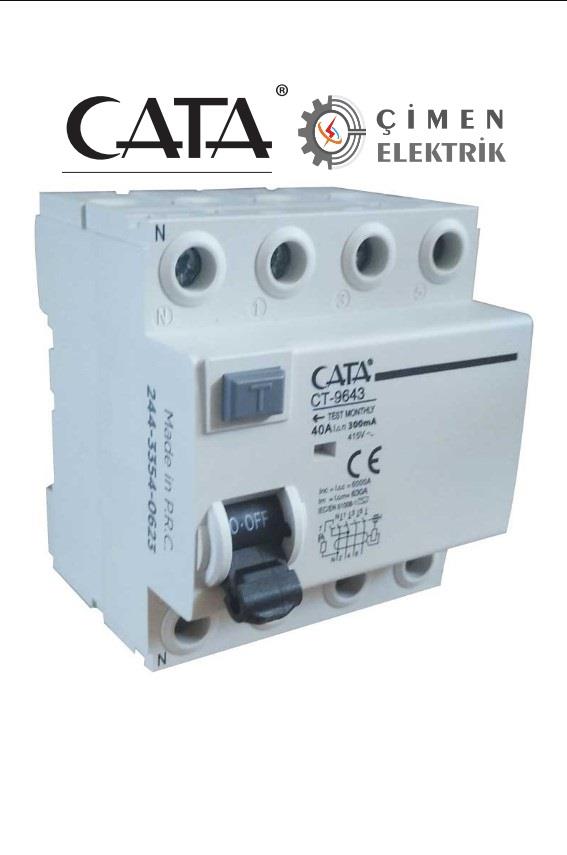 CATA CT 9643 4X40A 300mA 6kA Trifaze Kaçak Akım RölesiCATA CT 9643 4X40A 300mA 6kA Trifaze Kaçak Akım RölesiKaçak Akım RöleleriCATACT-9643-26839