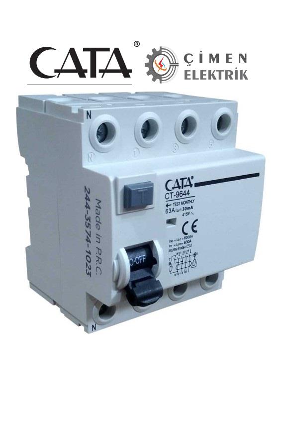 CATA CT 9644 4X63A 30mA 6kA Trifaze Kaçak Akım RölesiCATA CT 9644 4X63A 30mA 6kA Trifaze Kaçak Akım RölesiKaçak Akım RöleleriCATACT-9644-26838
