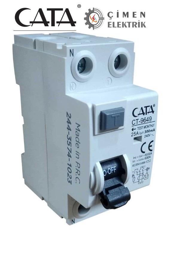 CATA CT 9649 2X25A 300mA 6kA Monofaze Kaçak Akım RölesiCATA CT 9649 2X25A 300mA 6kA Monofaze Kaçak Akım RölesiKaçak Akım RöleleriCATACT-9649-26835