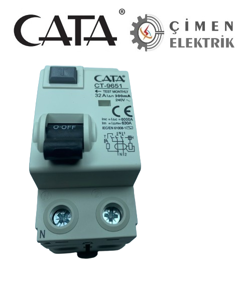 CATA CT 9651 2X32A 300mA 6kA Monofaze Kaçak Akım RölesiCATA CT 9651 2X32A 300mA 6kA Monofaze Kaçak Akım RölesiKaçak Akım RöleleriCATACT-9651-27429
