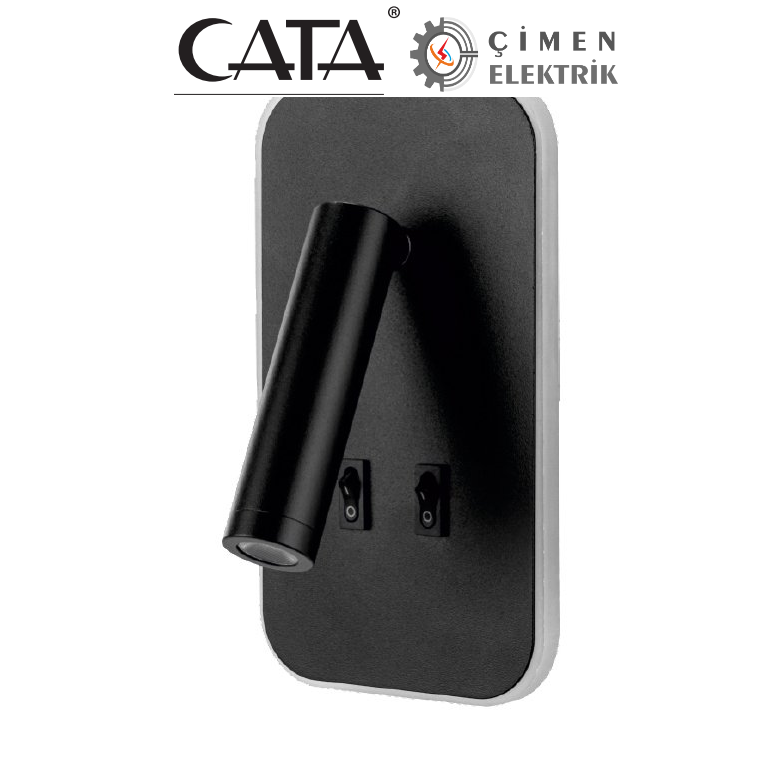 CATA CT 5243 Siyah Kasa Çift Kademeli Aplik 13W 3200K Gün IşığıCata  CT 5243 Siyah Kasa Çift Kademeli Yatak Başı Aplik  Fiyatları - Çimen ElektrikLed ApliklerCATACT-5243 Siyah Kasa-20643