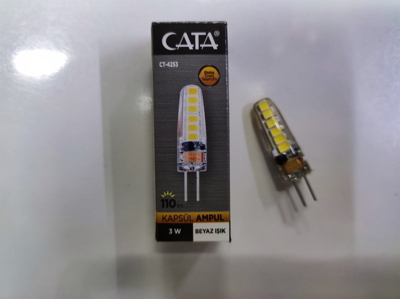 CT 4253 Cata 3W Led Kapsül Ampul 12V Beyaz Işık 6400k G-4 DuyLed Kapsül AmpullerCATACT-4253B-12073