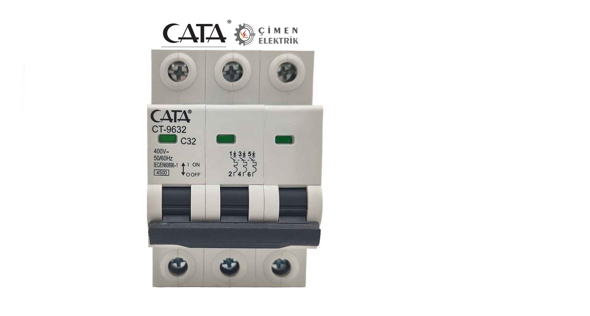 CATA CT 9632 3X32A C Tipi 4.5 kA Otomatik SigortaOtomatik SigortalarCATACT-9632-26846