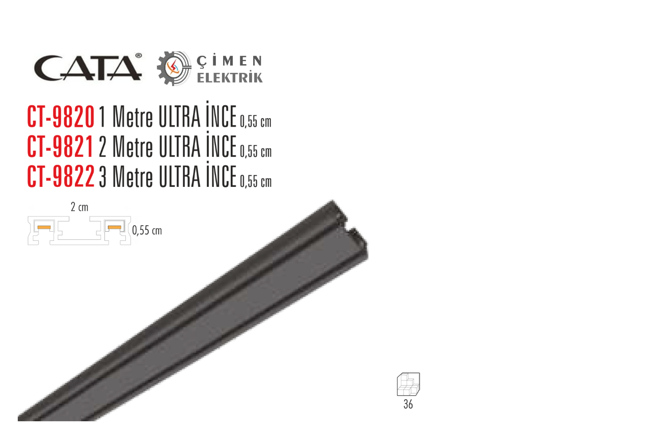 5 ADET CATA CT 9821 Magnetıc Ray 2Mt SiyahRay Spotlar ve RaylarCATACT-9821-5-27520
