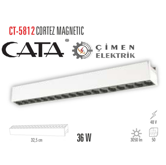 CATA CT 5812 36W Cortez Magnetıc Spot 3200K GünışığıCATA CT 5812 36W Cortez Magnetıc Spot 3200K GünışığıRay Spotlar ve RaylarCATACT-5812G-27477