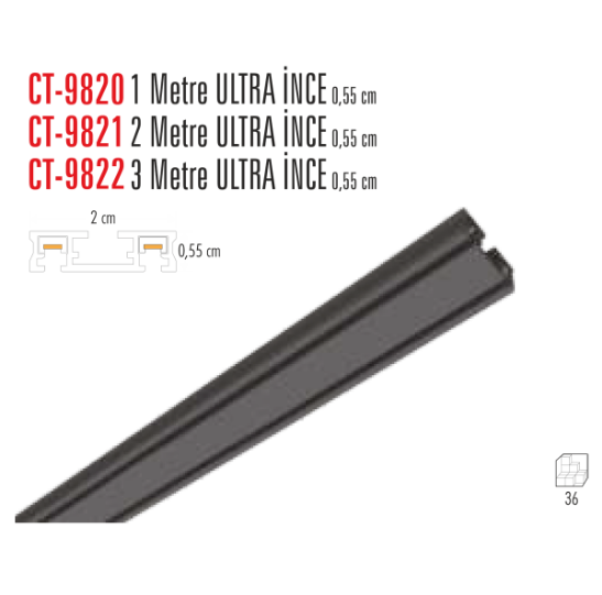 CATA CT 9820 Magnetıc 1M Siyah RayCATA CT 9820 Magnetıc 1M Siyah RayRay Spotlar ve RaylarCATACT-9820-27611