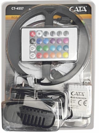 CATA CT 4557 Rgb Şerit Led Set 5 Mt Rgb Led 3 Renk+Trafo+ KumandaCATA CT 4557 RGB Şerit Led Set 5 Metre – Kumandalı + Trafolu | En Uygun Fiyat cimenelektrik.comŞerit Led TrafolarıCATACT-4557-20161