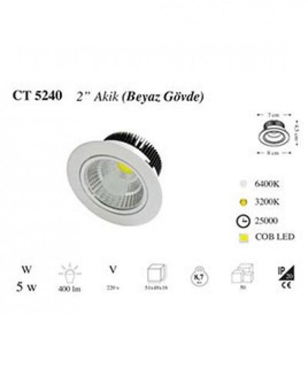 CT 5240 G Cata 5 W Led Spot GünışığıSıva Altı Led SpotlarCATACT-5240G-12477