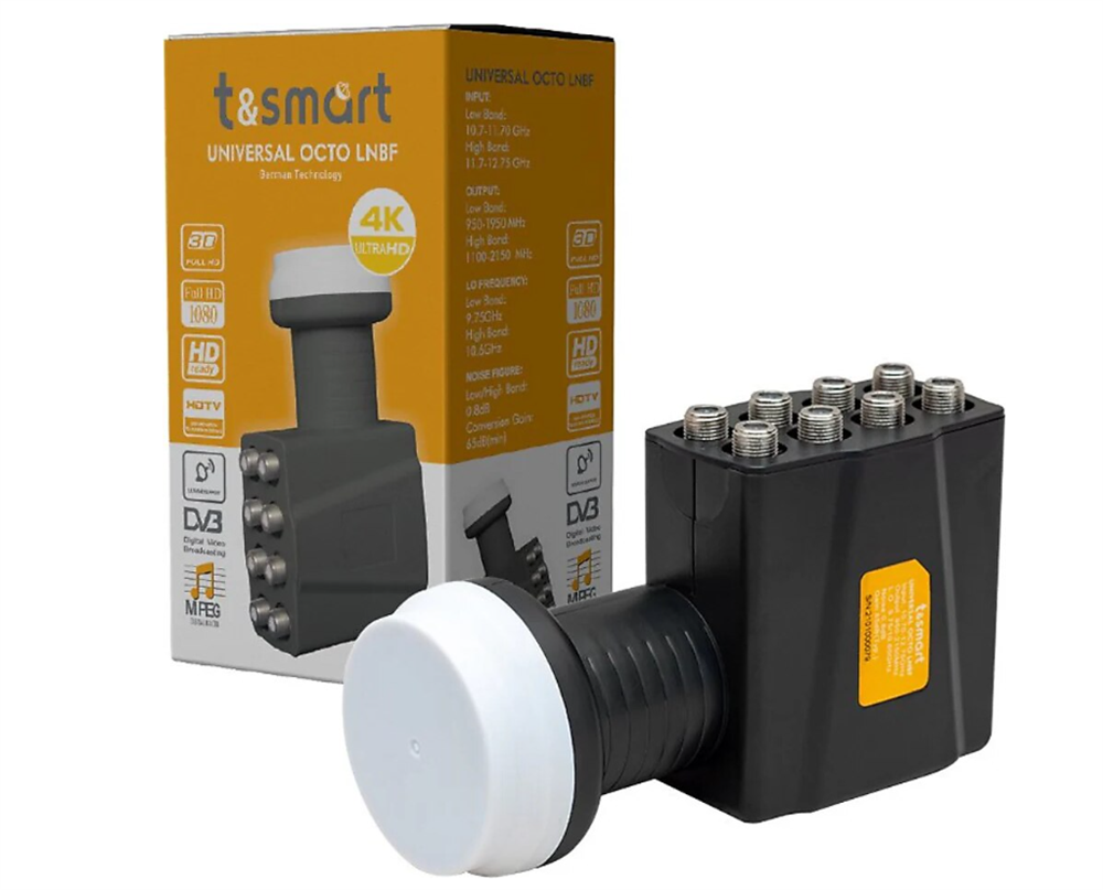 T&SMART 8 Çıkışlı Full 1080 HD Sekizli LNBEn Uygun Fiyata 8 Çıkışlı Full 1080 Hd Sekizli Lnb - Çimen ElektrikSes & Görüntü Sistemleri DiğerT&SMART LNB-13603