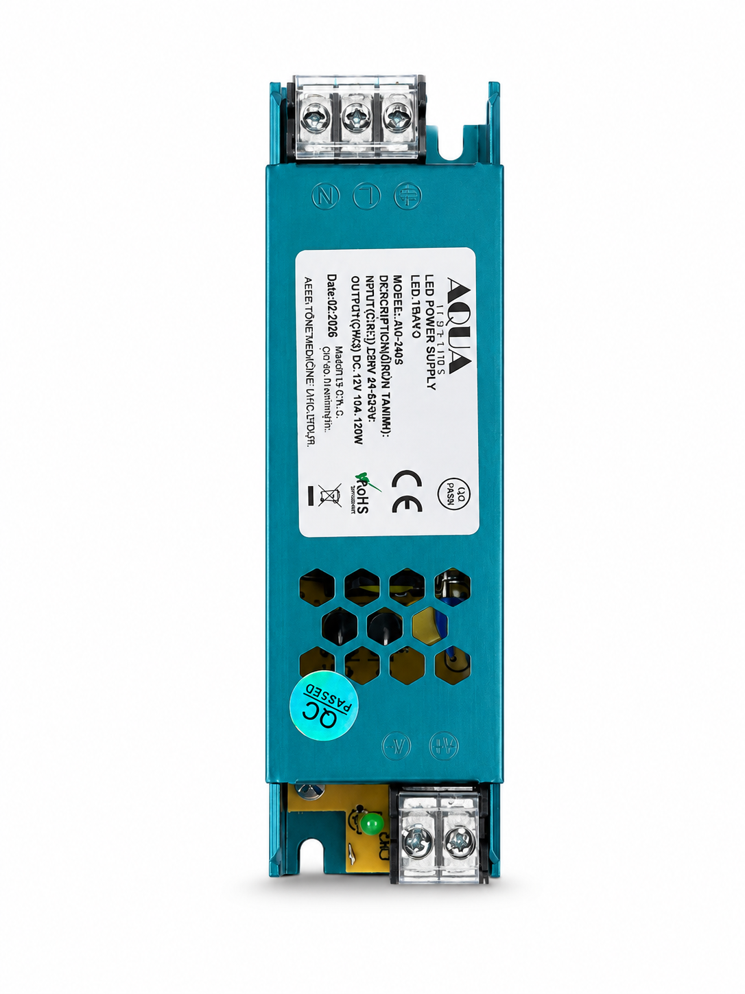 EDSON AQUA AU 1543 Süper Slim 10A Led Trafosu 12V 120WŞerit Led TrafolarıEDSONAU-1543-31896