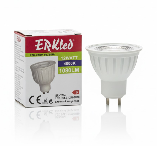 ERKLED ERK 2094 GU10 Lensli Ampül 12W 4000K Ilık BeyazERKLED ERK 2094 GU10 Lensli Ampül 12W 4000K Ilık Beyaz - Verimli Aydınlatma ÇözümüLed Çanak AmpullerERKLEDERK2094I-29278