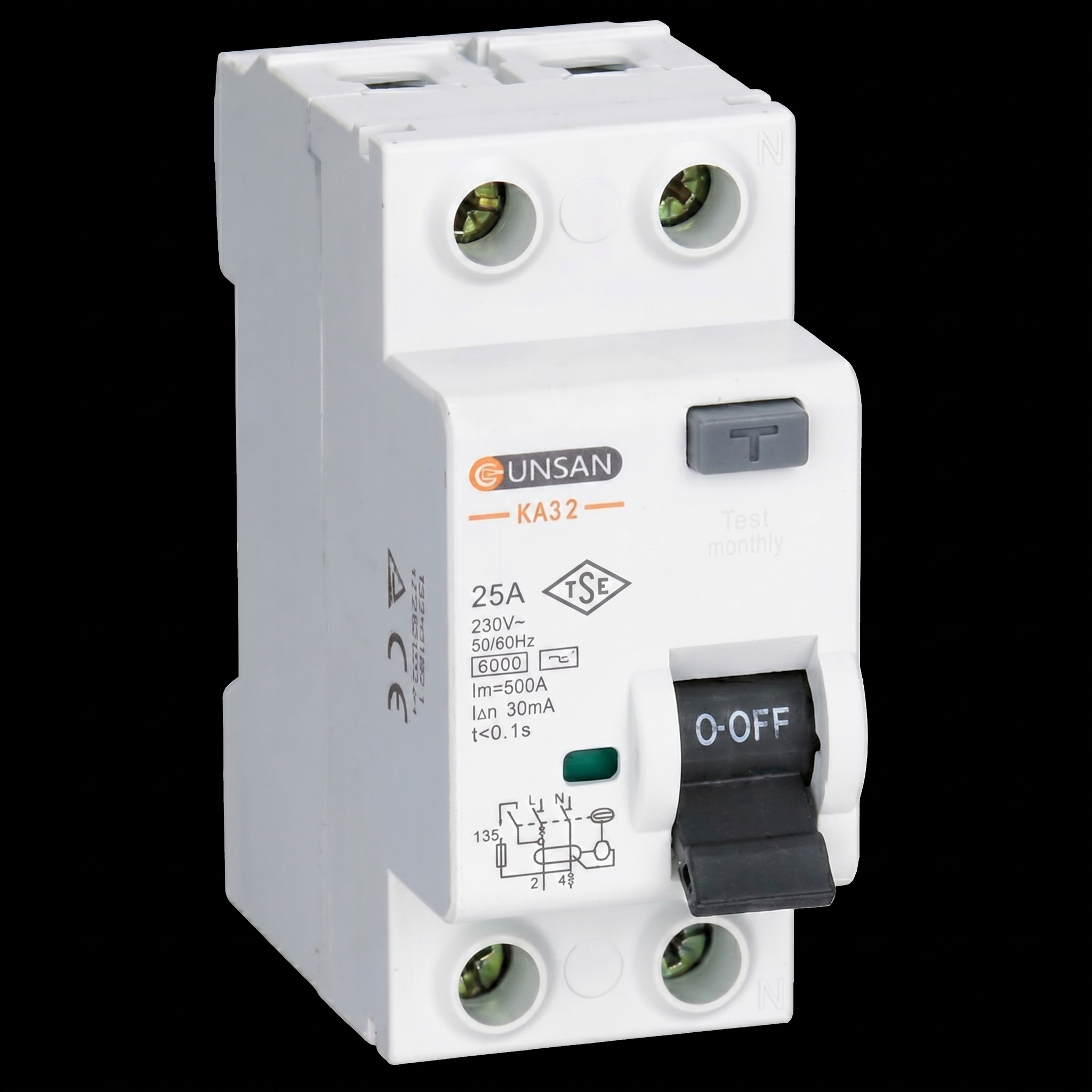 Günsan 2x25A 30Ma Kaçak Akım Rölesi KA32-25/30MaGünsan 2x25A 30Ma  Kaçak Akım Rölesi KA32-25/30MaKaçak Akım RöleleriGÜNSANKA32-25/30-27331