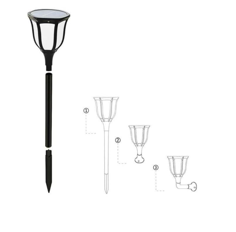 2 Adet NOAS YL74 1012 S Solar Bahçe Armatür 15W 3200K Gün IşığıBahçe ArmatürleriNOASYL74-1012-S-2-30157