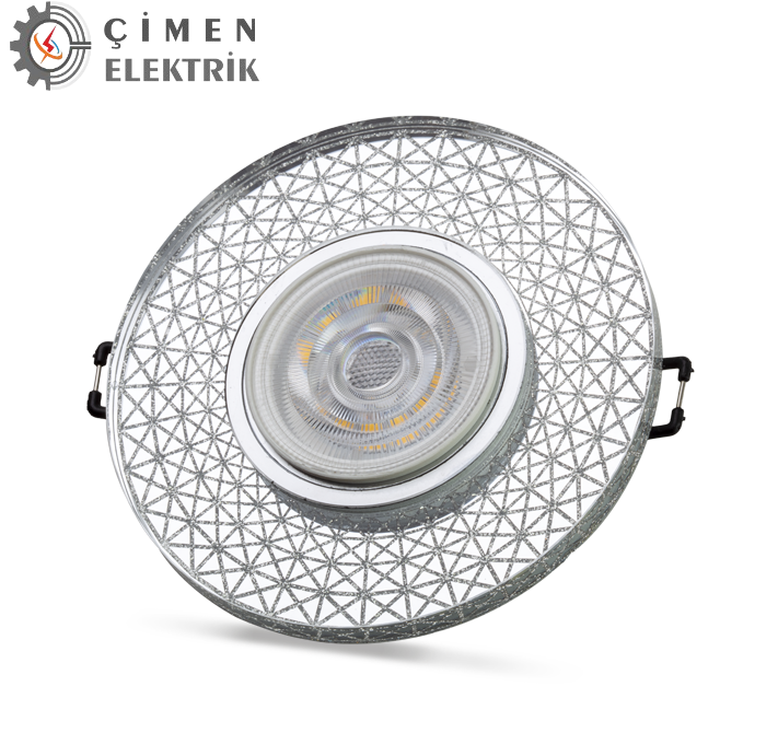 NOAS YL65 1767 İris LED Çerçeveli 4000K Yuvarlak Kristal Cam Spot KasaDekoratif Cam SpotlarNOASYL65-1767-29395