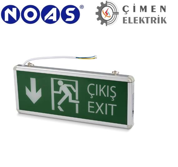 5 Adet NOAS YLX 2003 Çift Yönlü Şarjlı 3 W Ledli Exıt Çıkış ArmatürüLedli Exıt ArmatürlerNOASYLX-2003-5-30007