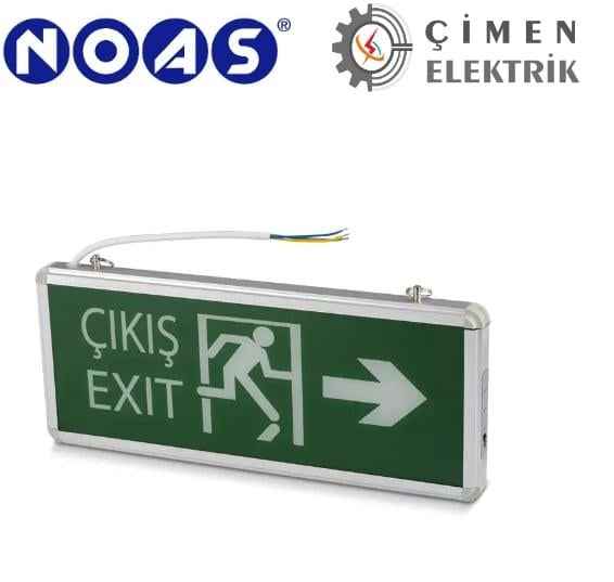 5 Adet NOAS YLX 1003 Çift Yönlü Şarjlı 3W Ledli Exıt Çıkış ArmatürüLedli Exıt ArmatürlerNOASYLX-1003-5-30001