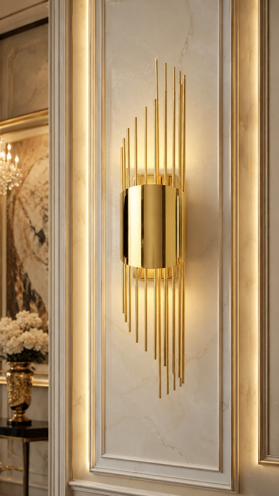 Sarkıt Gold Kasa Dekoratif Ledli Duvar Aplik Pilli Ve Elektrikli 3200K Gün IşığıST00 Pilli Dekoratif Ledli Duvar Aplik Sarkıt Gold 3200K Gün IşığıLed ApliklerNazariumSARKIT-G-P-30268