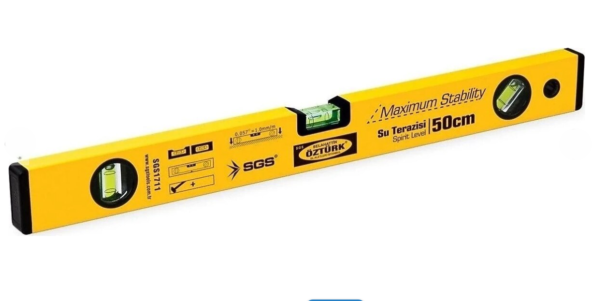 SGS 1711 Su Terazisi Alüminyum Gövde Gold Kasa 50 CM Ölçüm Aletleri SGSSGS-1711-27087