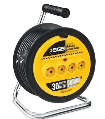 SGS 2134 30 MT Profesyonel Makaralı Uzatma Kablosu 3x2,5Kablo MakaralarıSGSSGS-2134 3X2,5 30MT-26909