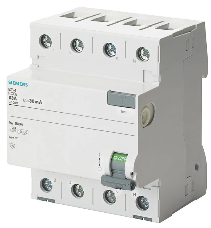 Siemens 4X63A 30Ma Kaçak Akım Rölesi 5SV5346-6Kaçak Akım RöleleriSIEMENS5SV5346-6-24335