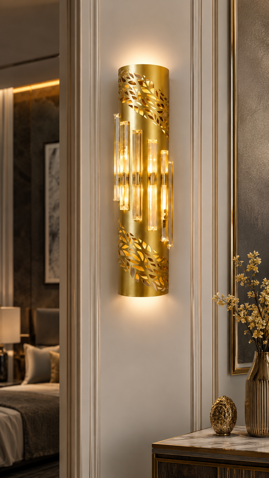 TAÇ Gold Kasa Dekoratif Ledli Duvar Aplik Pilli Ve Elektrikli 3200K Gün IşığıLed ApliklerNazariumTAÇ-GOLD-31836