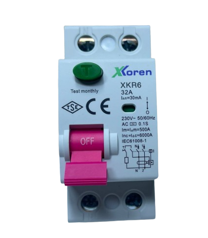 XKOREN 2X32A 30mA 6KA Kaçak Akım RÖLESİ XKR62P-30-32XKOREN 2X32A 30mA 6KA Kaçak Akım Rölesi XKR62P-30-32 - cimenelektrik.comKaçak Akım RöleleriXKORENXKR62P30-32-27794