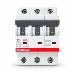 FEDERAL 3x32A C Serisi 4.5Ka Otomatik Sigorta 9EG-C0433-SD32Otomatik SigortalarFEDERAL9EG-C0433-SD32-31965