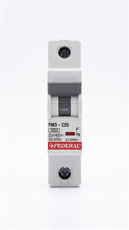 FEDERAL 1X25 A C Tipi 3kA Otomatik Sigorta FM3-C 9EC-C0331-0D25Otomatik SigortalarFEDERAL9EC-C0331-0D25-31521