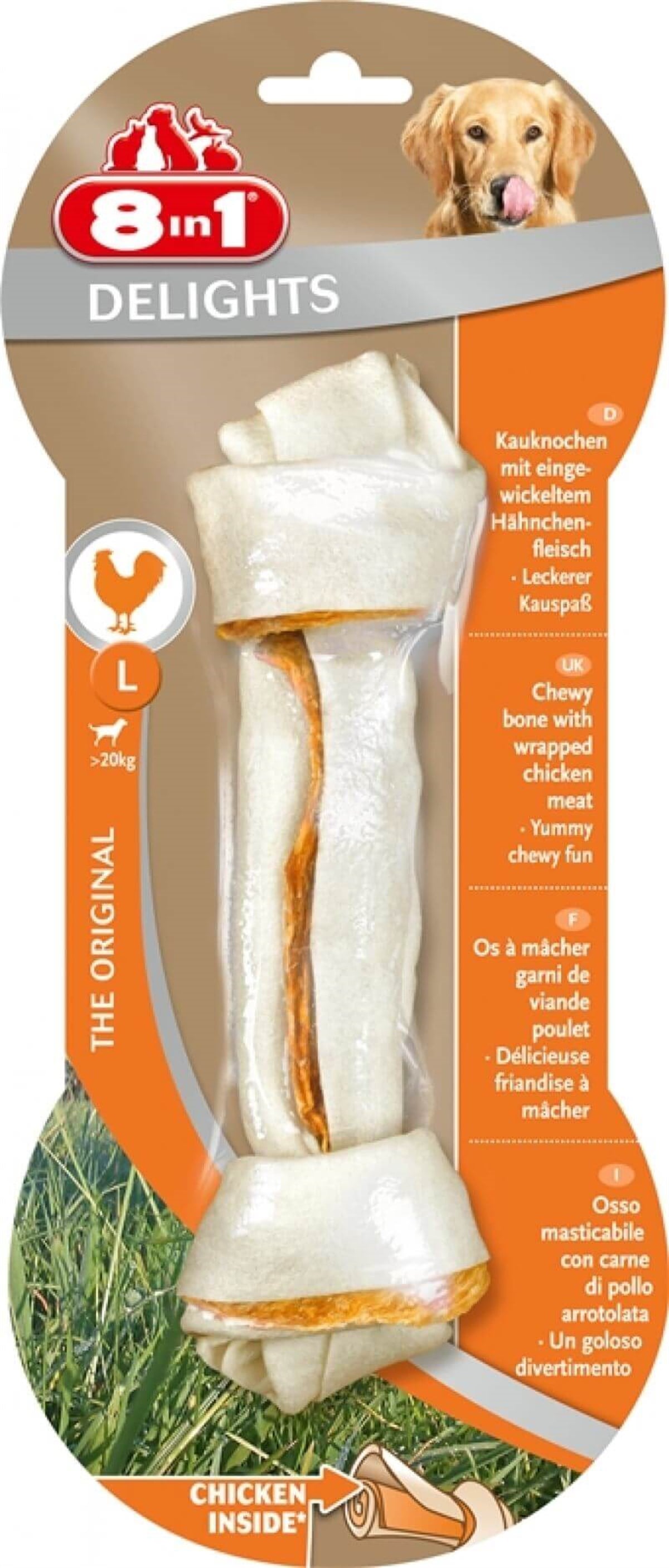 8in1 Delights Bones Düğümlü Tavuklu Köpek Kemiği 100 gr