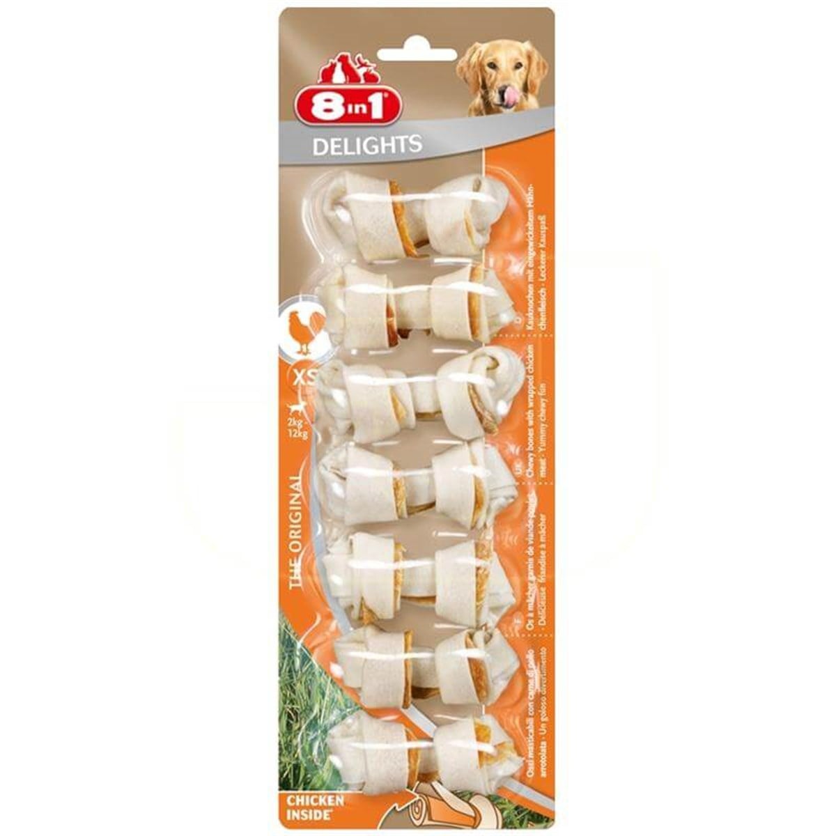 8in1 Delights Bones Düğümlü Tavuklu Köpek Kemiği 84 gr 7 Adet