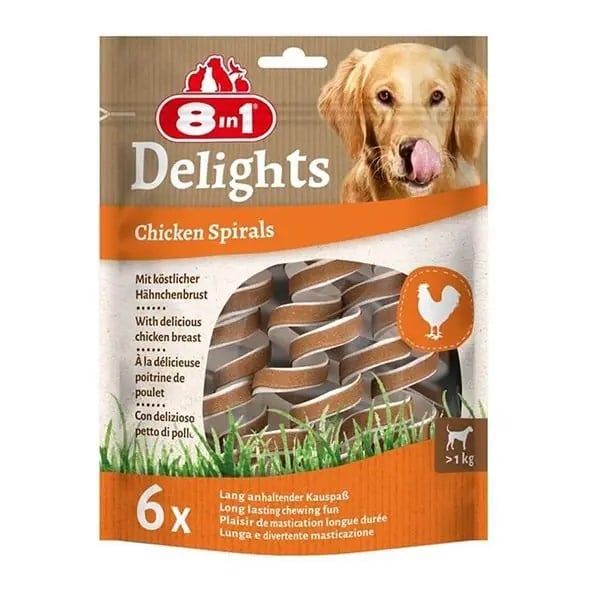 8in1 Tasties Chicken Spiral Tavuklu Köpek Ödül Maması 85 Gr