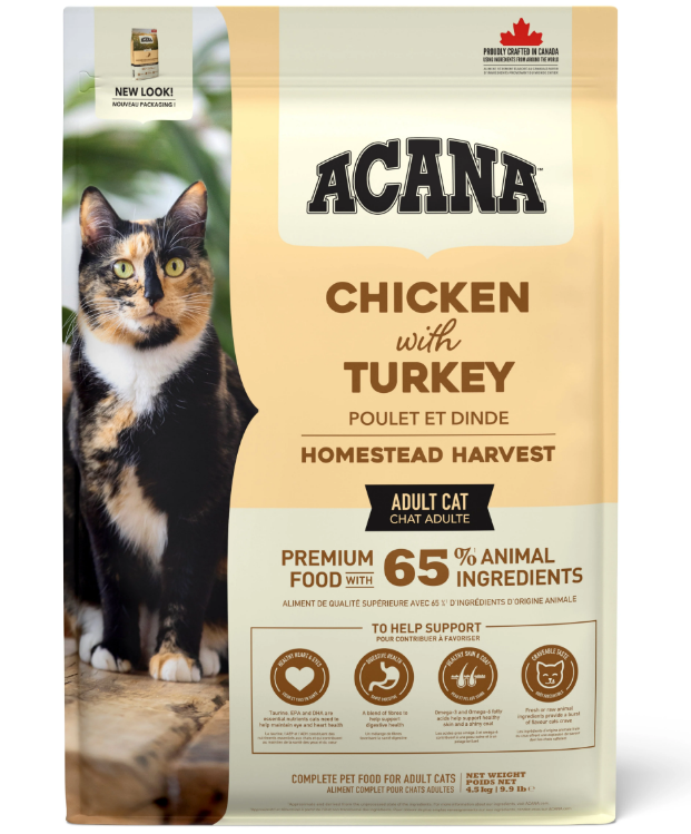 Acana Homestead Harvest Tavuk Ördek ve Hindili Yetişkin Kedi Maması 4,5 kg