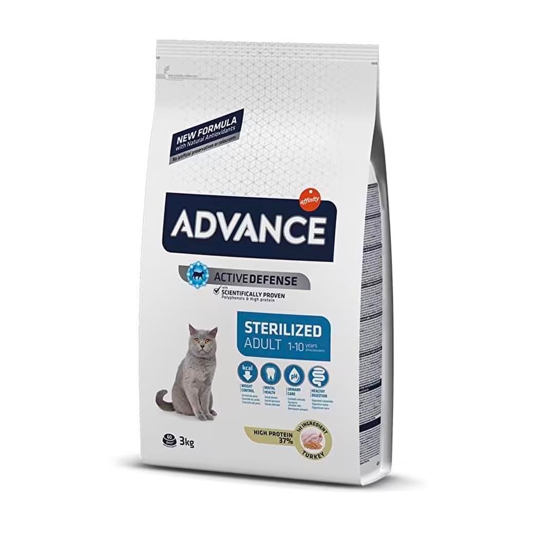Advance Sterilised Hindili Kısırlaştırılmış Yetişkin Kedi Maması 3 Kg