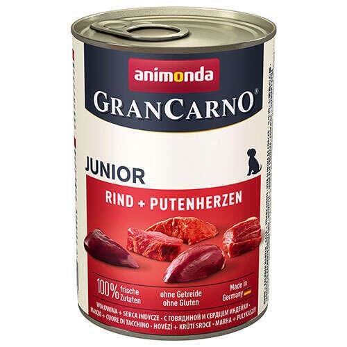 Animonda Gran Carno Junior Sığır Etli Ve Hindi Yürekli Yavru Köpek Konservesi  400 Gr