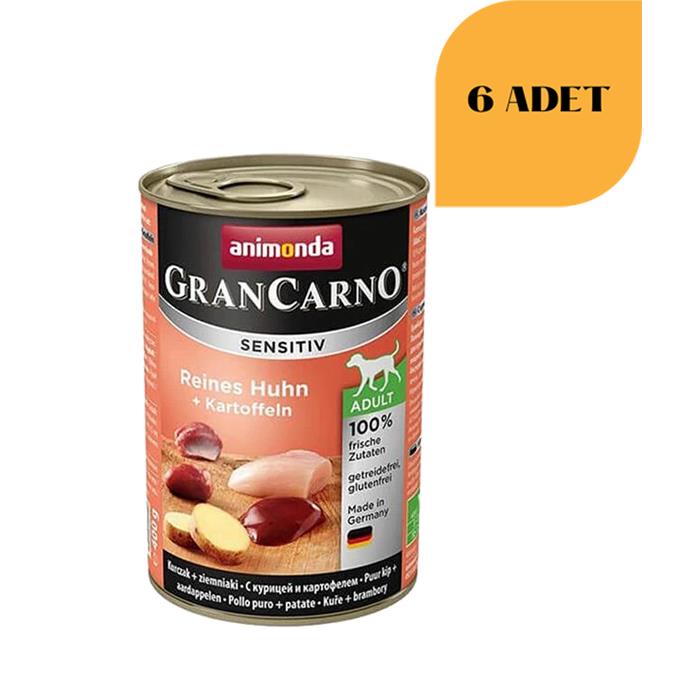 Animonda Gran Carno Sensitiv Patatesli Ve Tavuklu Yetişkin Köpek Konservesi  400 Gr x 6 Adet
