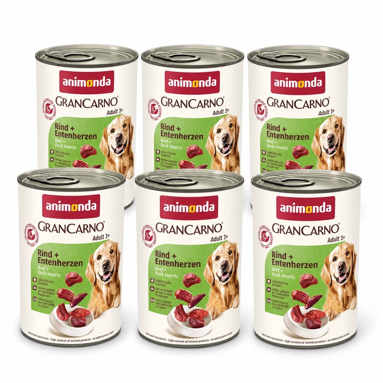 Animonda Gran Carno Sığır etli ve Ördekli Yetişkin Köpek Konservesi 400 Gr (6 Adet)